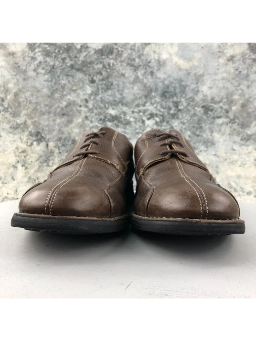 Johnston & Murphy Men's 9.5M Shuler Bicycle Brown Leather Oxford Shoes BRAZIL